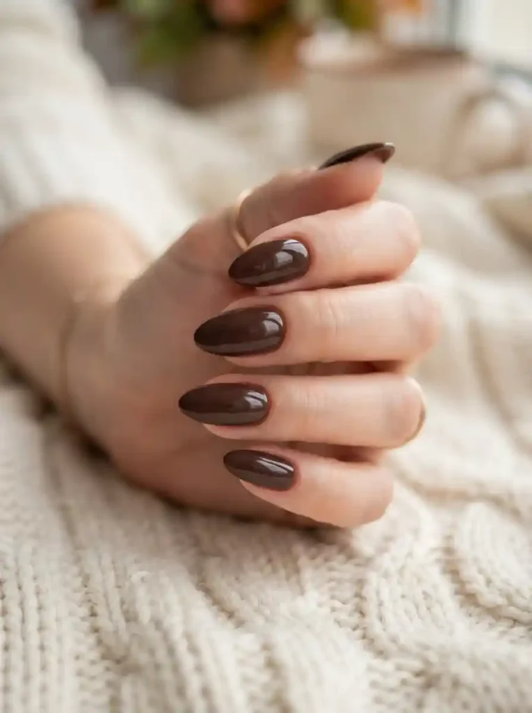 Chocolate Brown-Trendy Fall Nail Colors