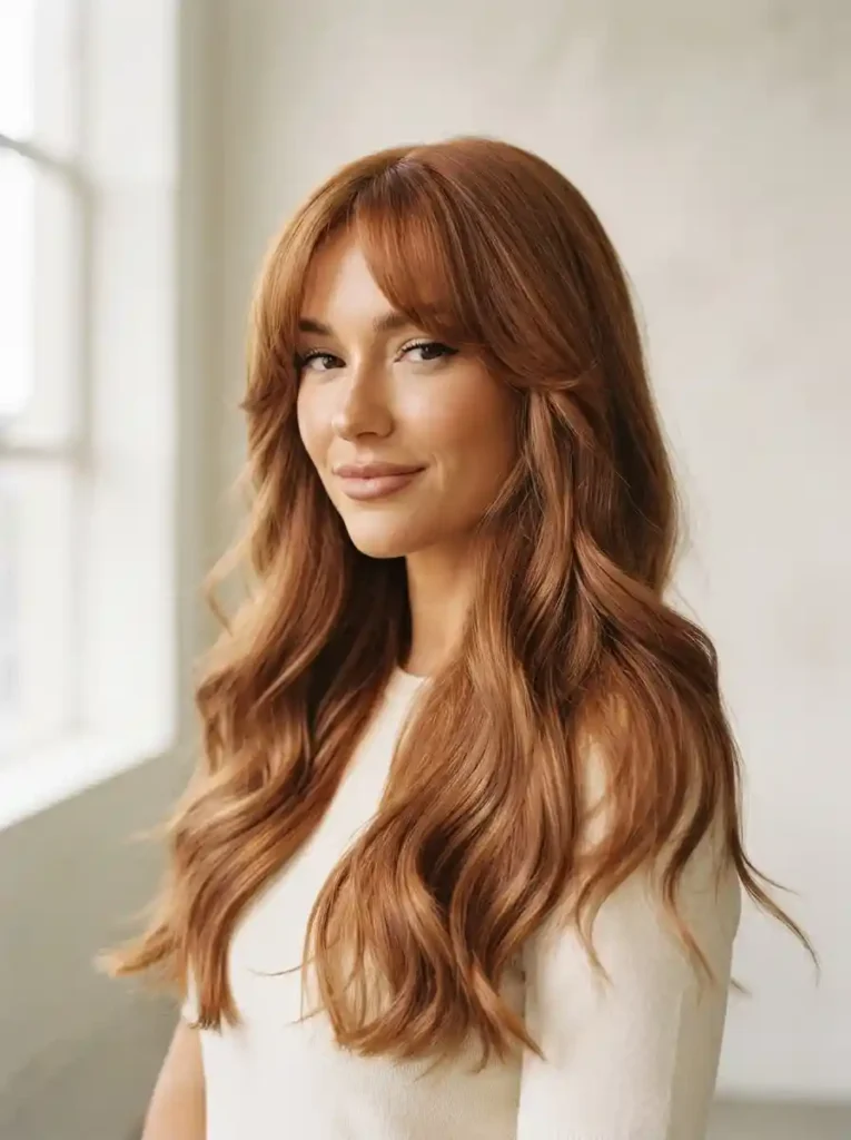 Copper Curtain Bangs