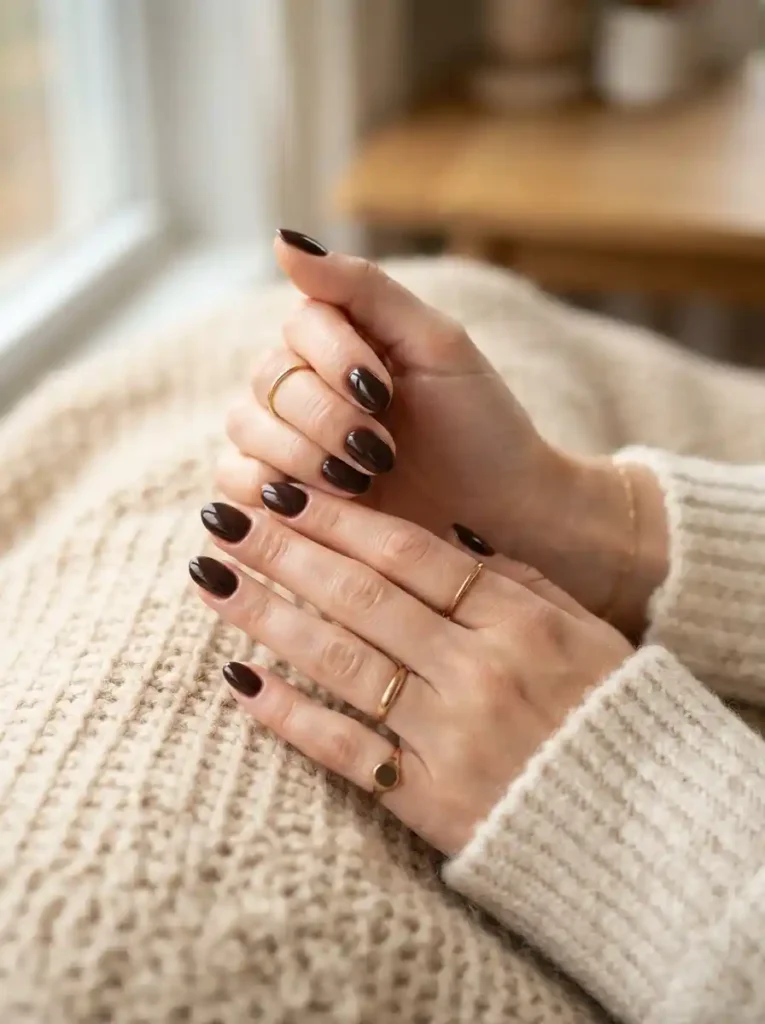 Deep Espresso Brown-Fall 2027 Nail Color Trends