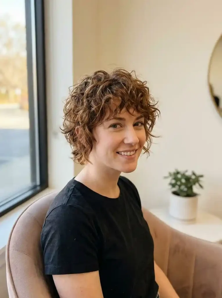 Curly Shaggy Pixie