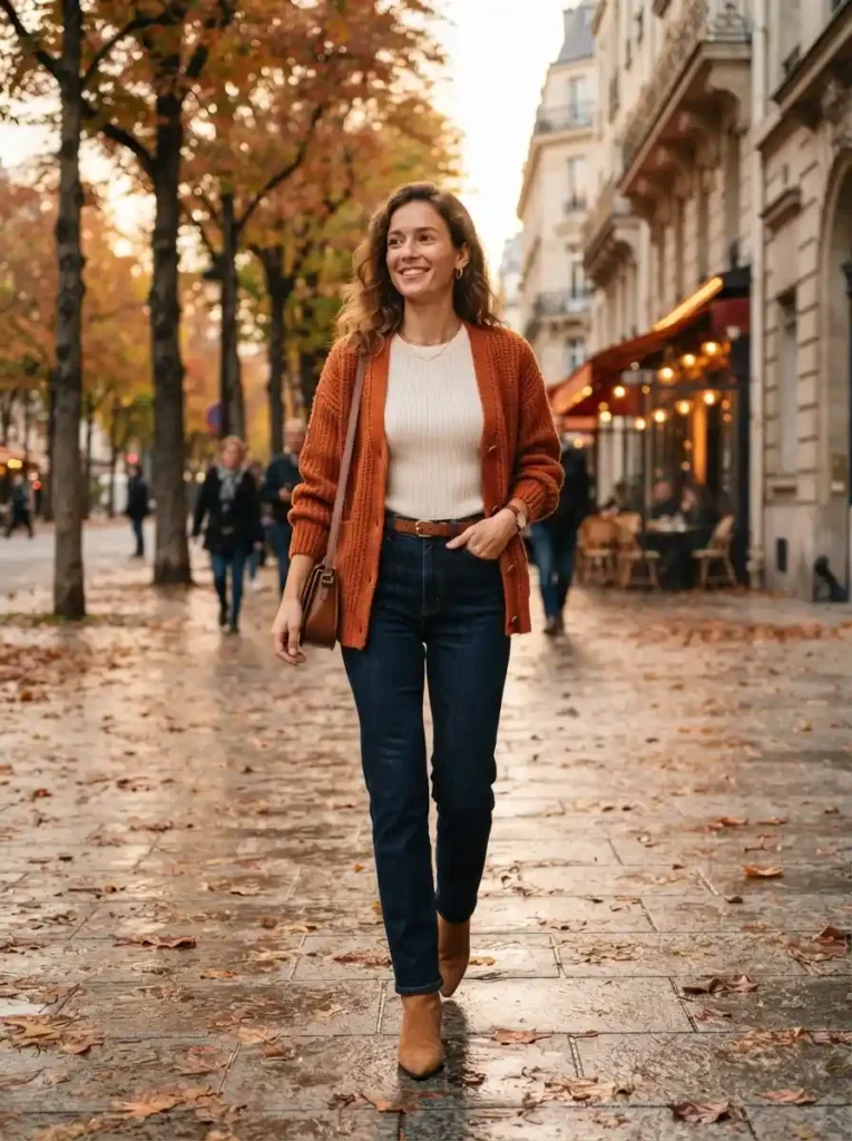 . Rust Cardigan Layers