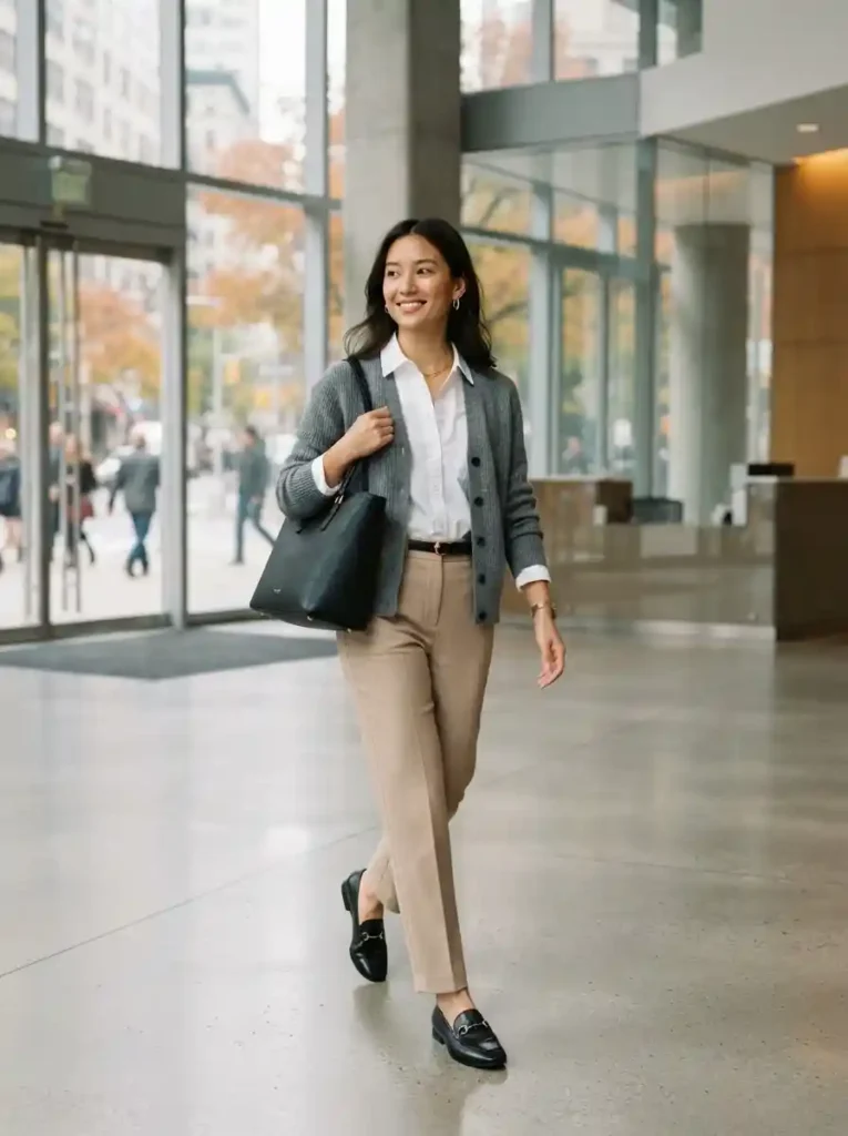 Gray-Cardigan-Trousers