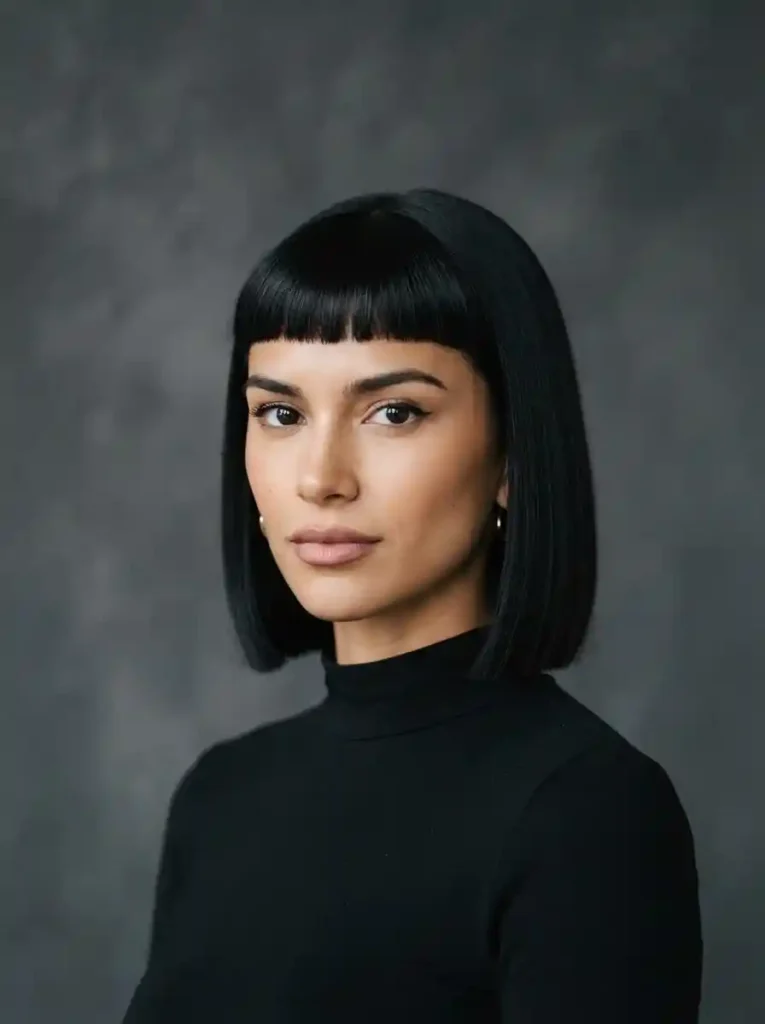 Blunt Cut With Baby Bangs