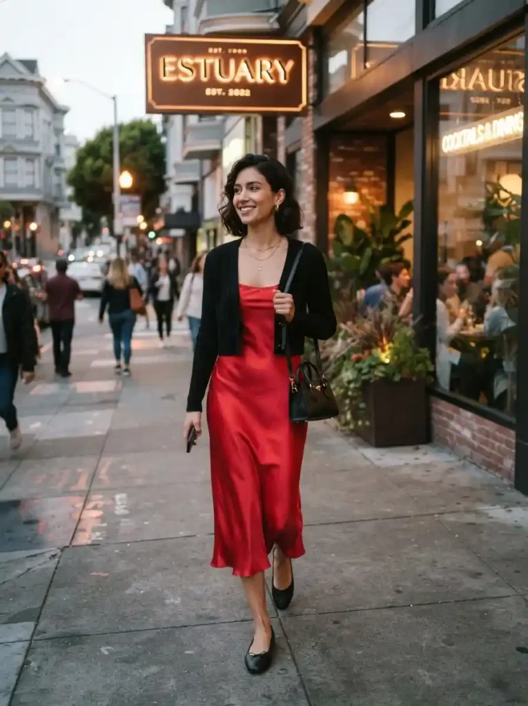  Cherry Red Slip Dress