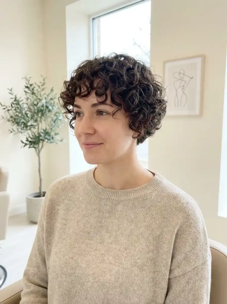 Curly-Pixie-With-Bangs