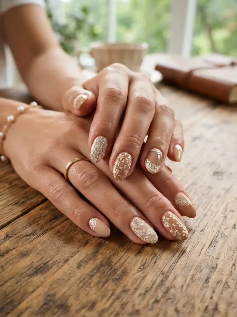  Mocha Lace Nails