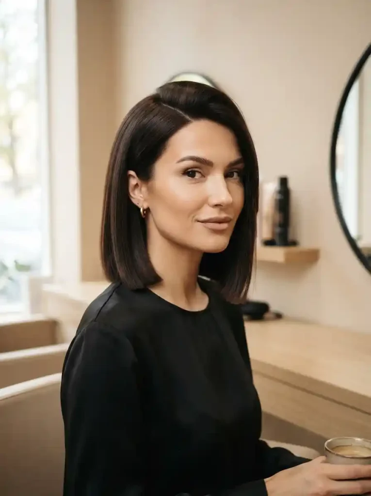 Blunt Bob With Deep Side Part