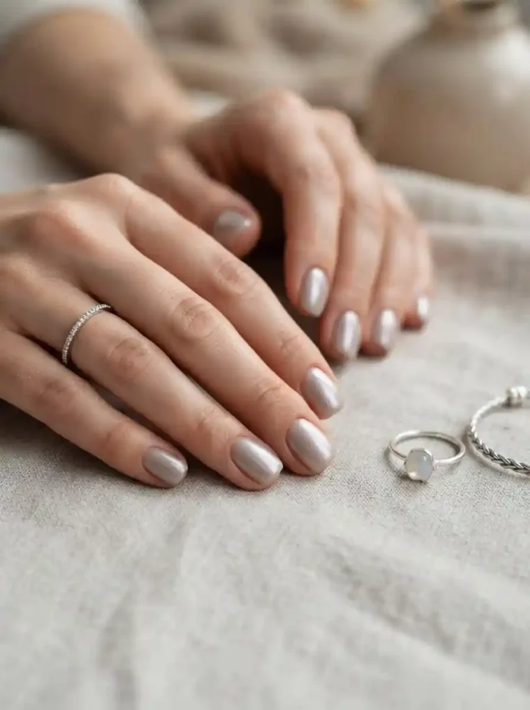 Frosted Mushroom Gray Nail Color