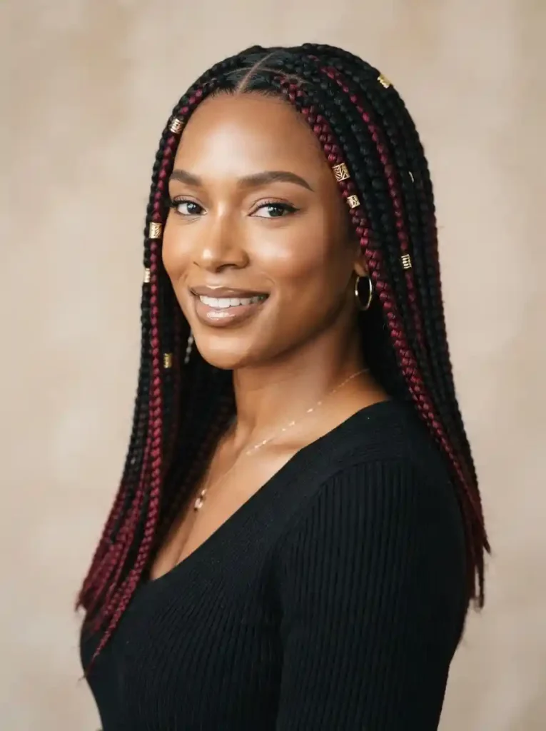 Red Accent Braids
