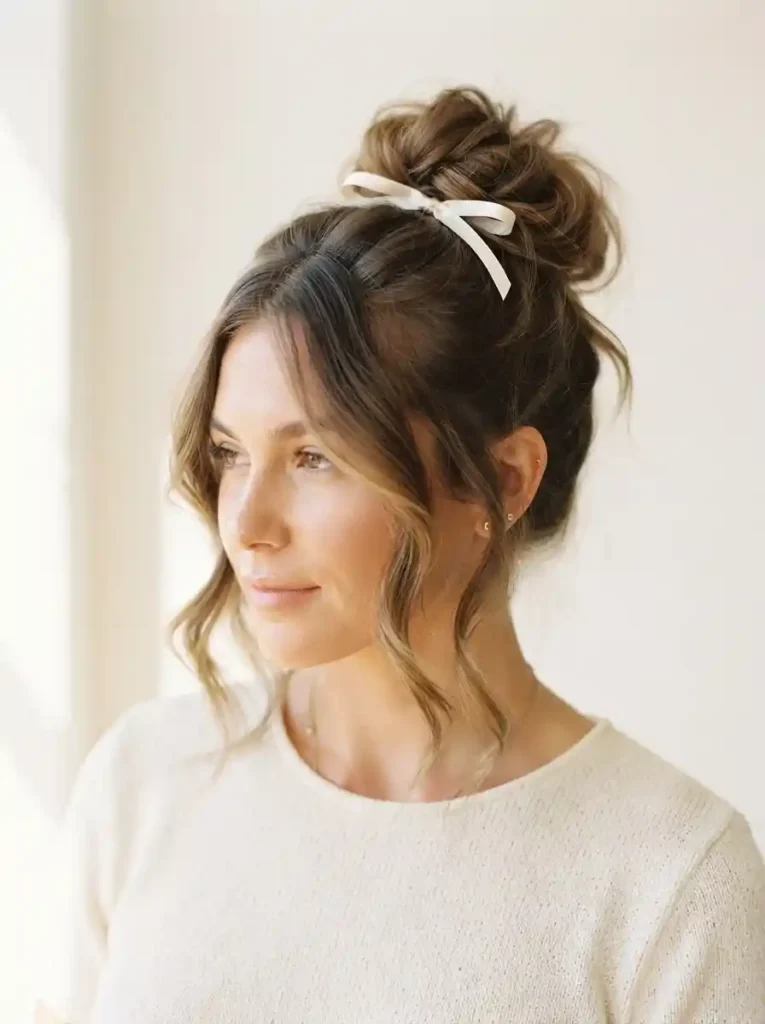 Messy-Bun-With-Ribbon.