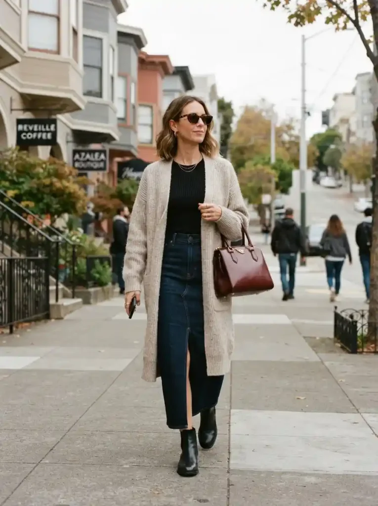 Denim Maxi Cardigan