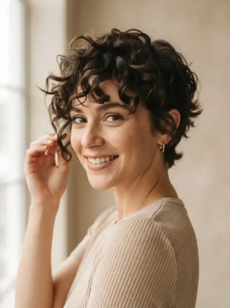 Tousled Curly Pixie