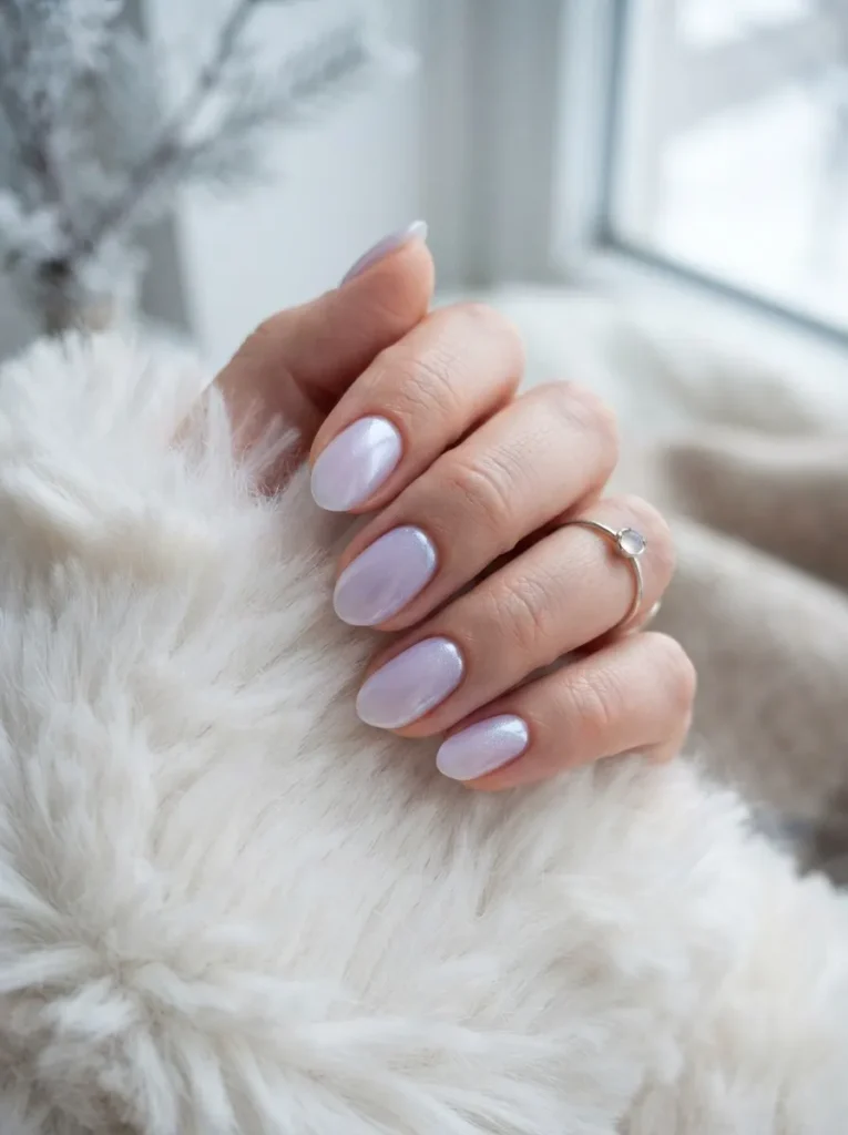 Frosted Lavender Nails