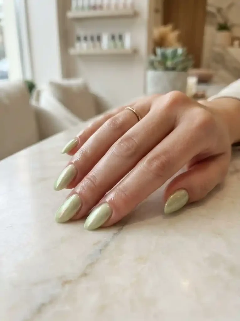 Glazed Pistachio Nails