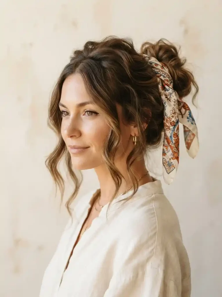 Messy-Bun-With-Scarf.
