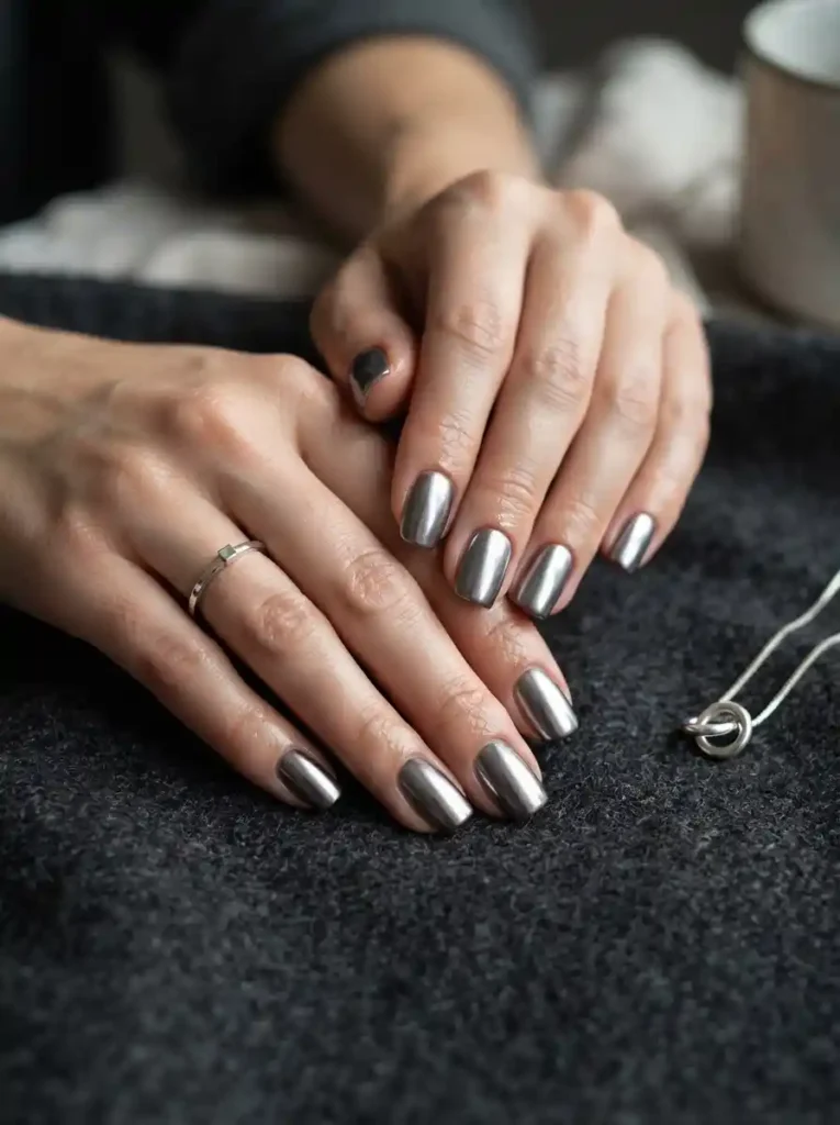 Pewter Metallic Nail Color-October Nail Colors