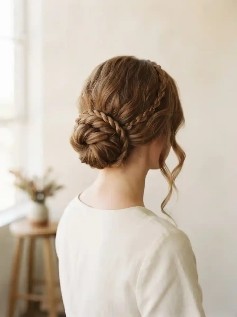 Twisted-Halo-Bun-hairstyle-ideas.
