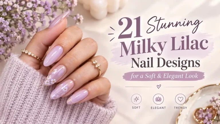 21 Stunning Milky Lilac Nail Designs for a Soft & Elegant Look