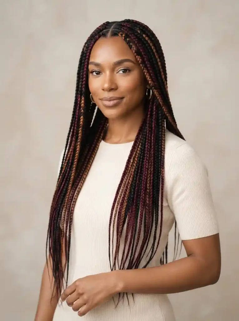Knotless Braids with Color