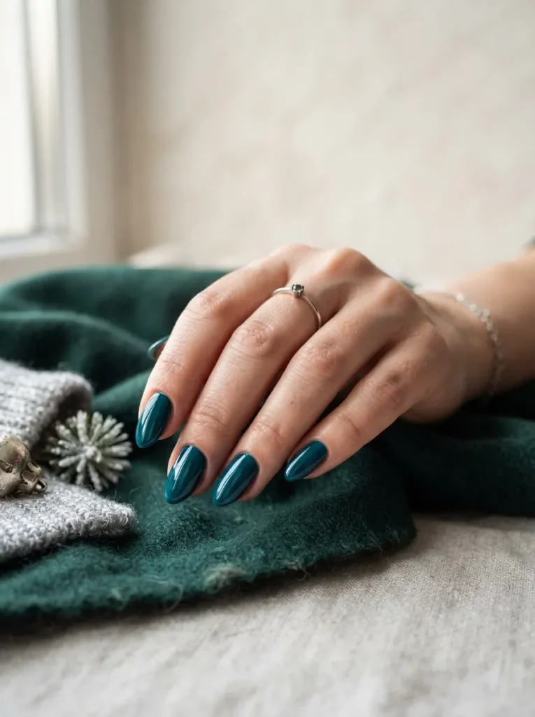 Deep Teal Nails