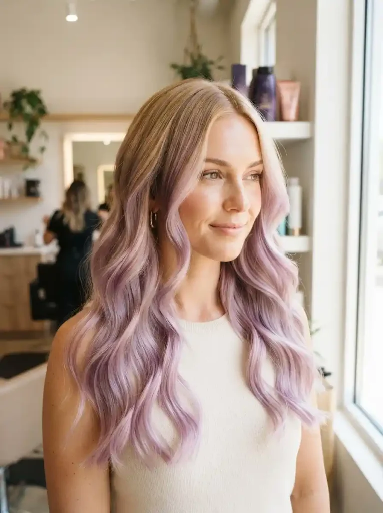 Golden-Lilac-Blend-Gemini-Hair-Color-Trends.