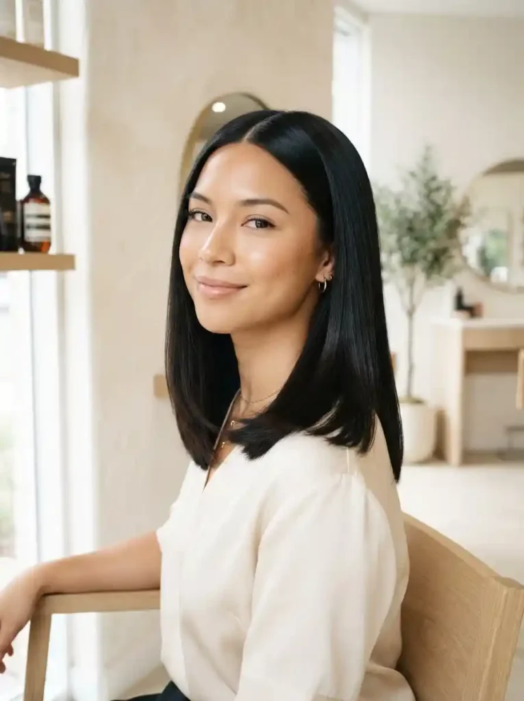 Sleek Shoulder-Length Blunt Cut