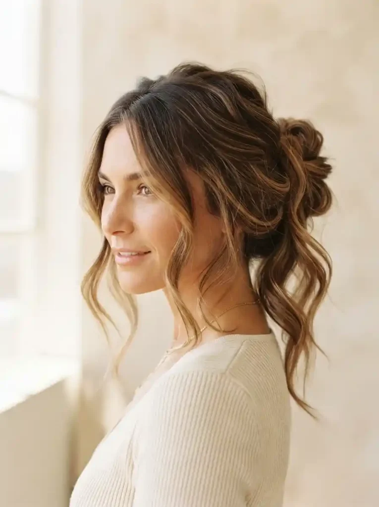 Messy-Bun-With-Highlights.