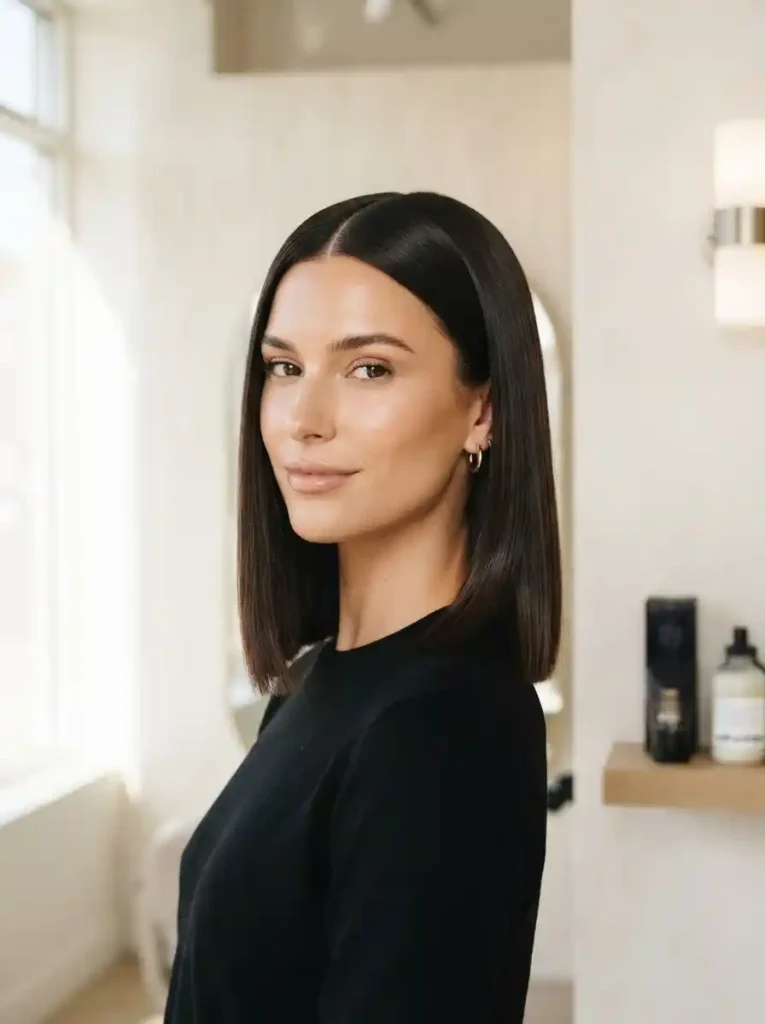 Blunt-Lob-With-Middle-Part