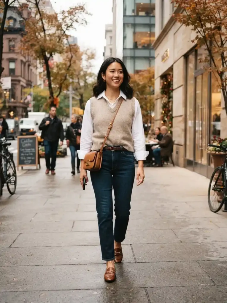 Knit Vest Layers