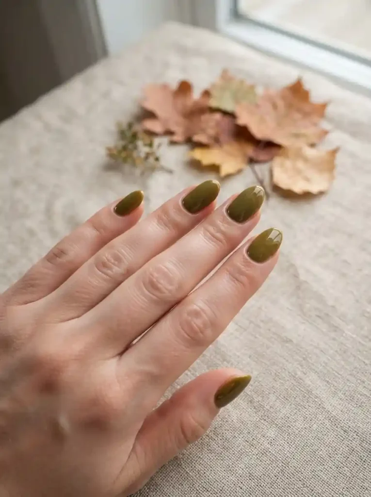 Olive Green Nails