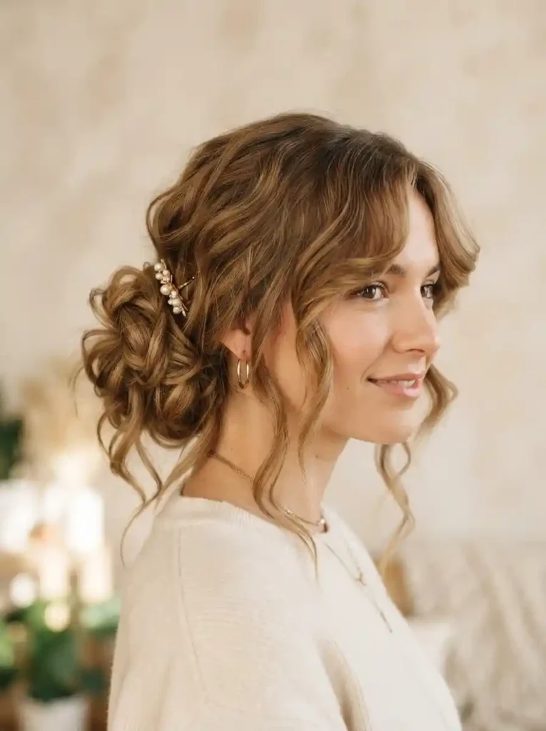 Side-Swept-Messy-Bun