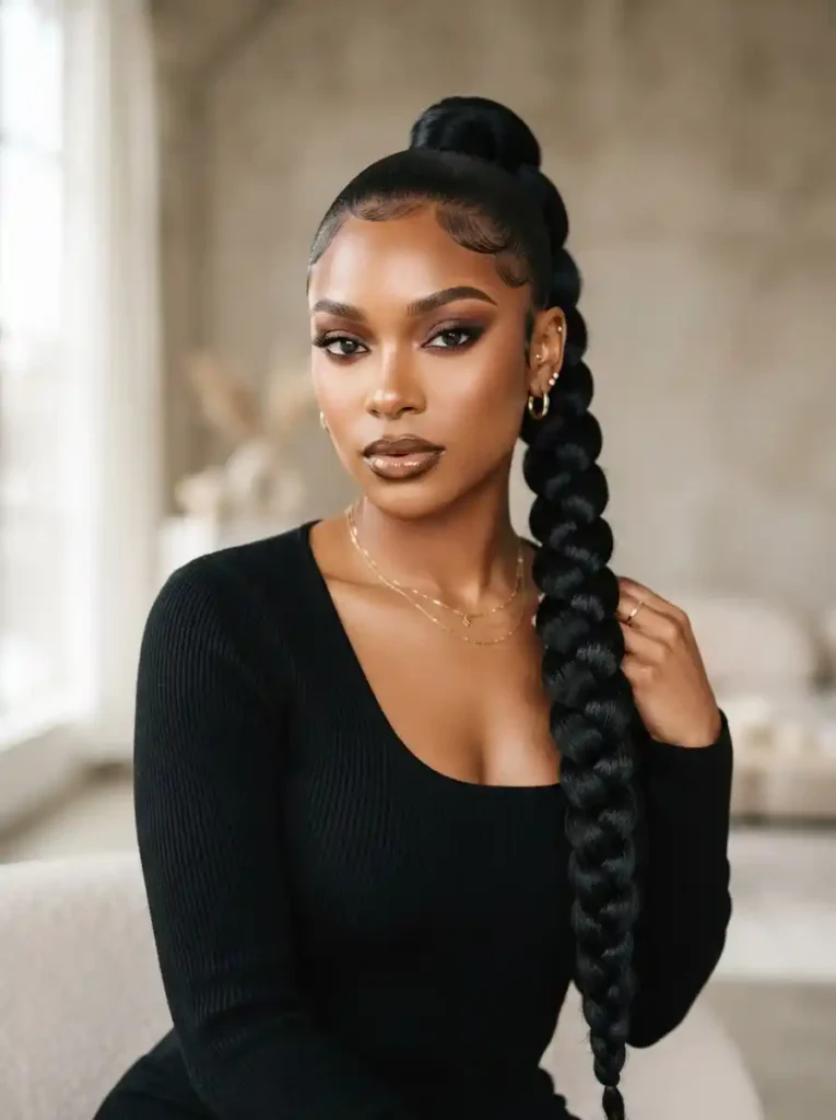 Baddie Braided High Ponytail