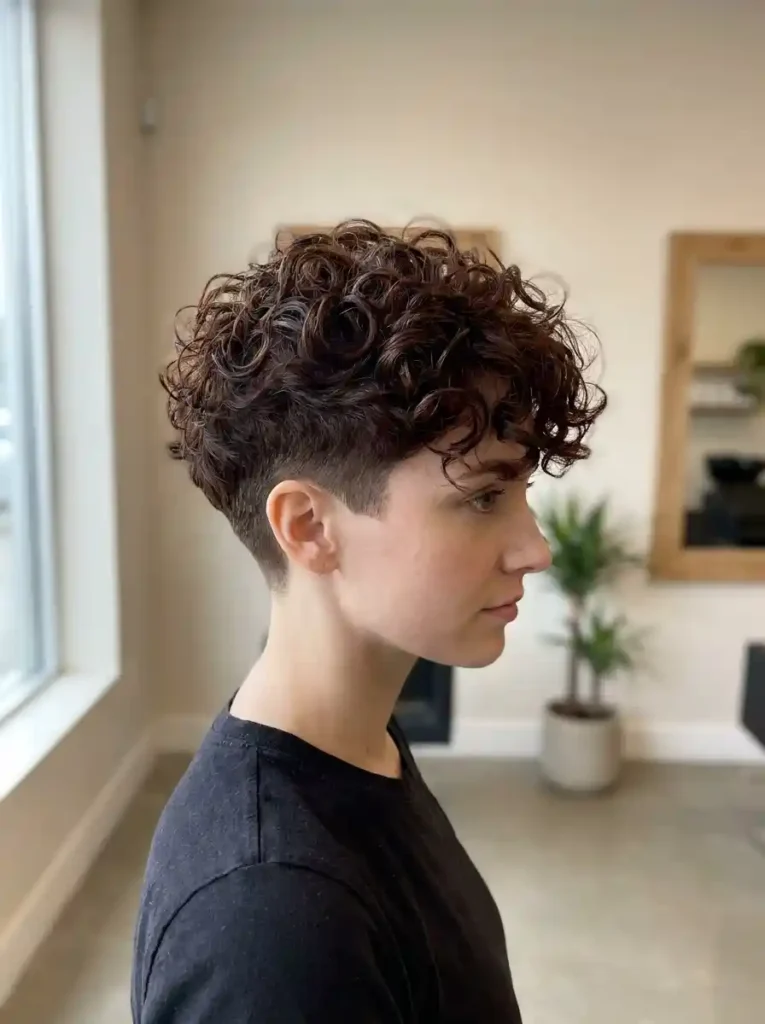 Curly Undercut Pixie