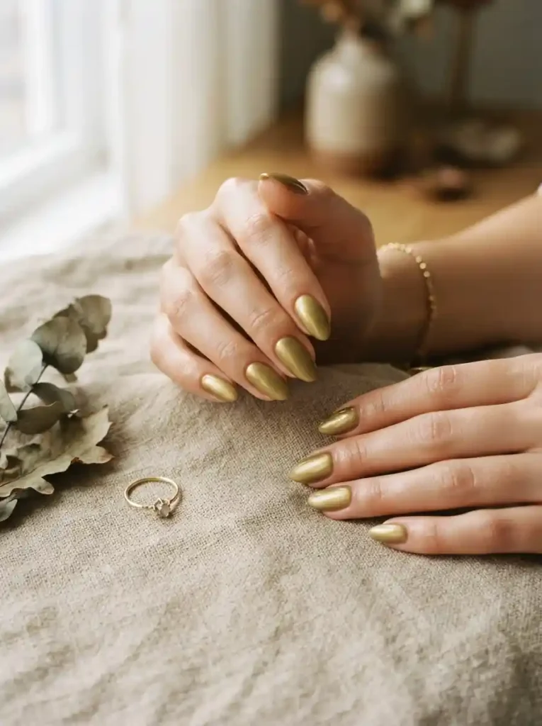 Golden Olive Nail Color