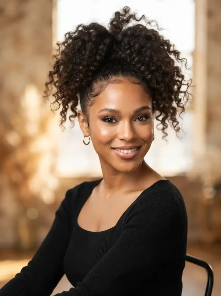 High Curly Ponytail