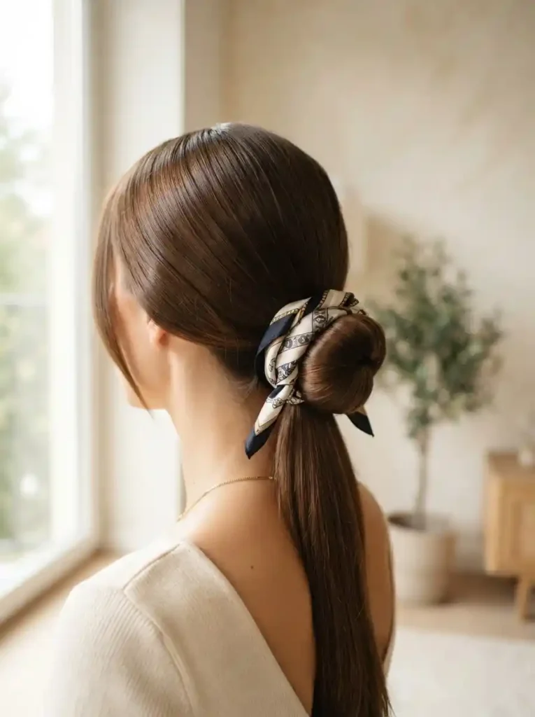 Scarf-Wrapped-Bun