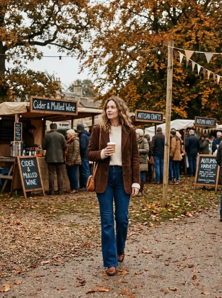 Chocolate Brown Suede Jacket - Late Fall Festival Outfits