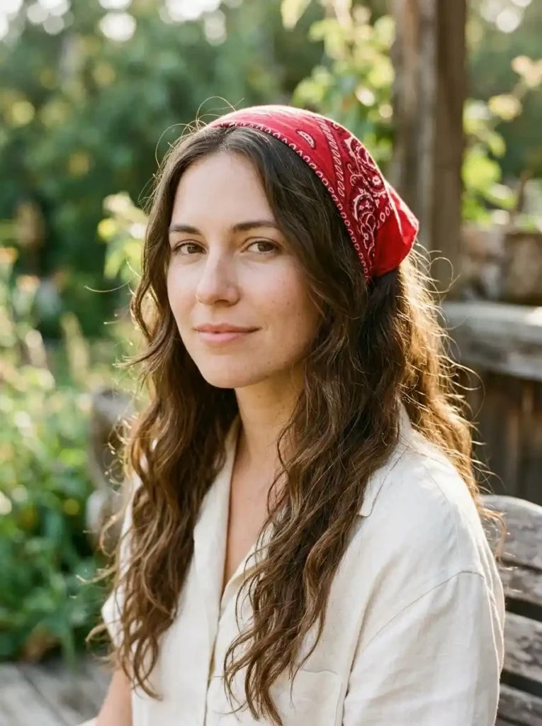Classic Headband-Bandana Hairstyles for Long Hair