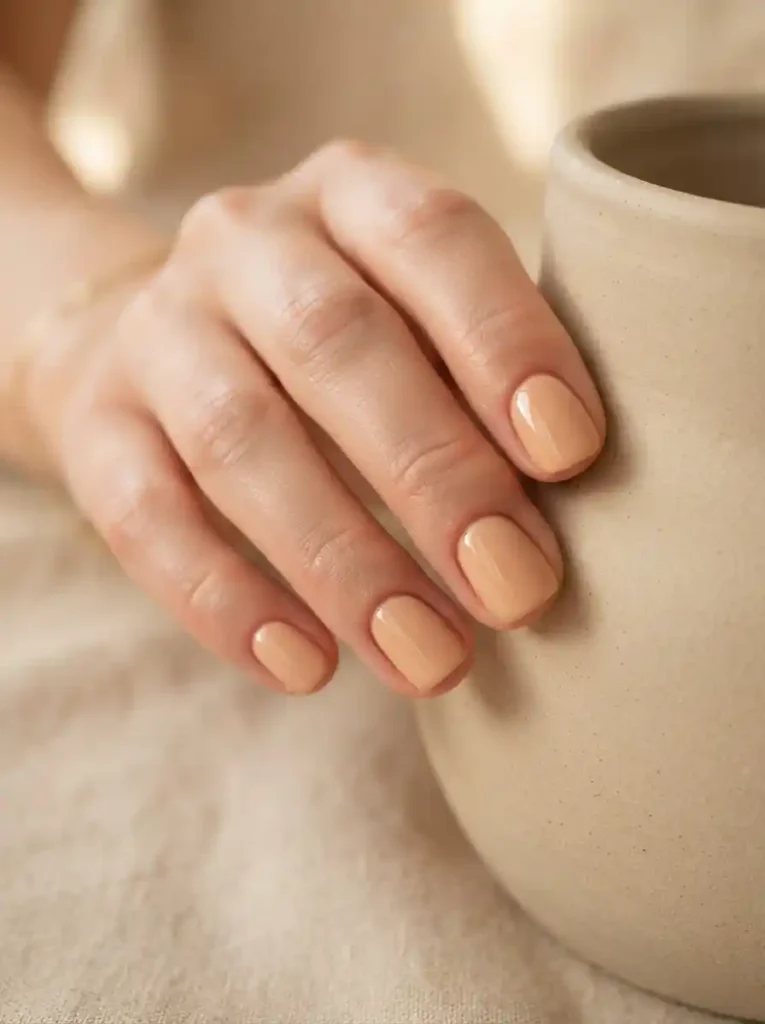 Peachy Nude Nails