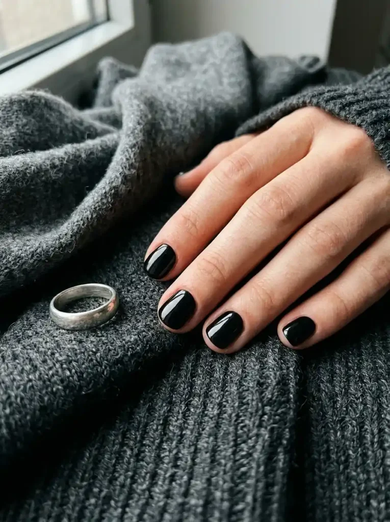 Short Black Fall Nails