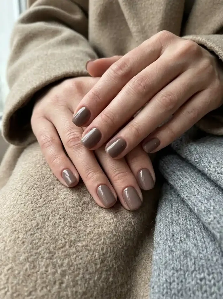 Short Taupe Fall Nails