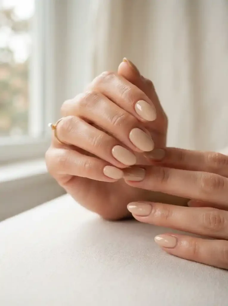 Warm beige nails