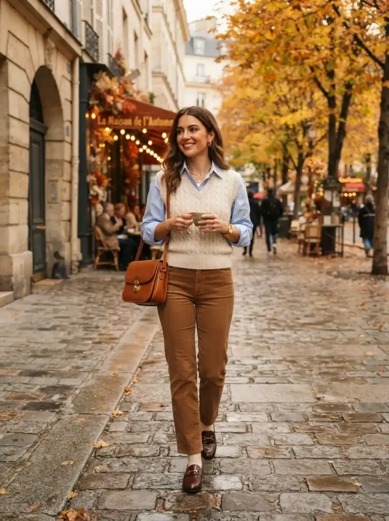 Sweater Vest & Corduroy Pants