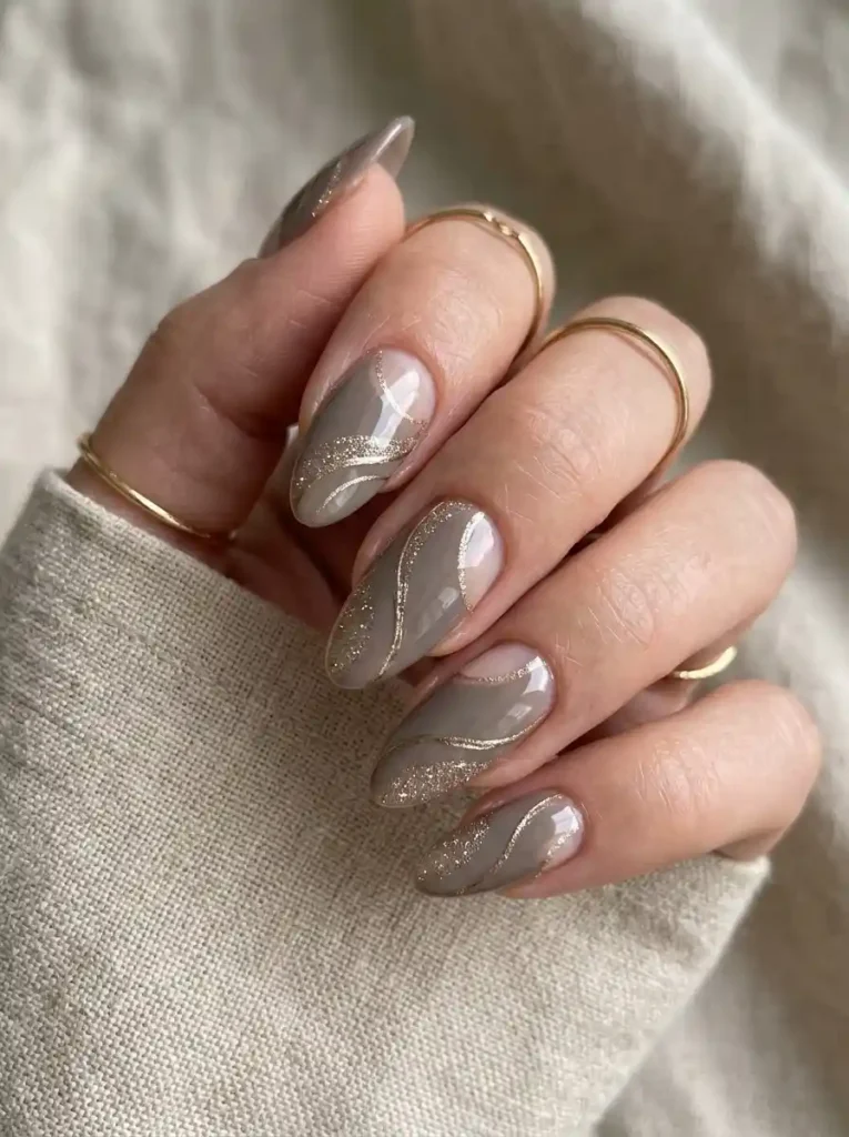 Taupe Glitter Orbit