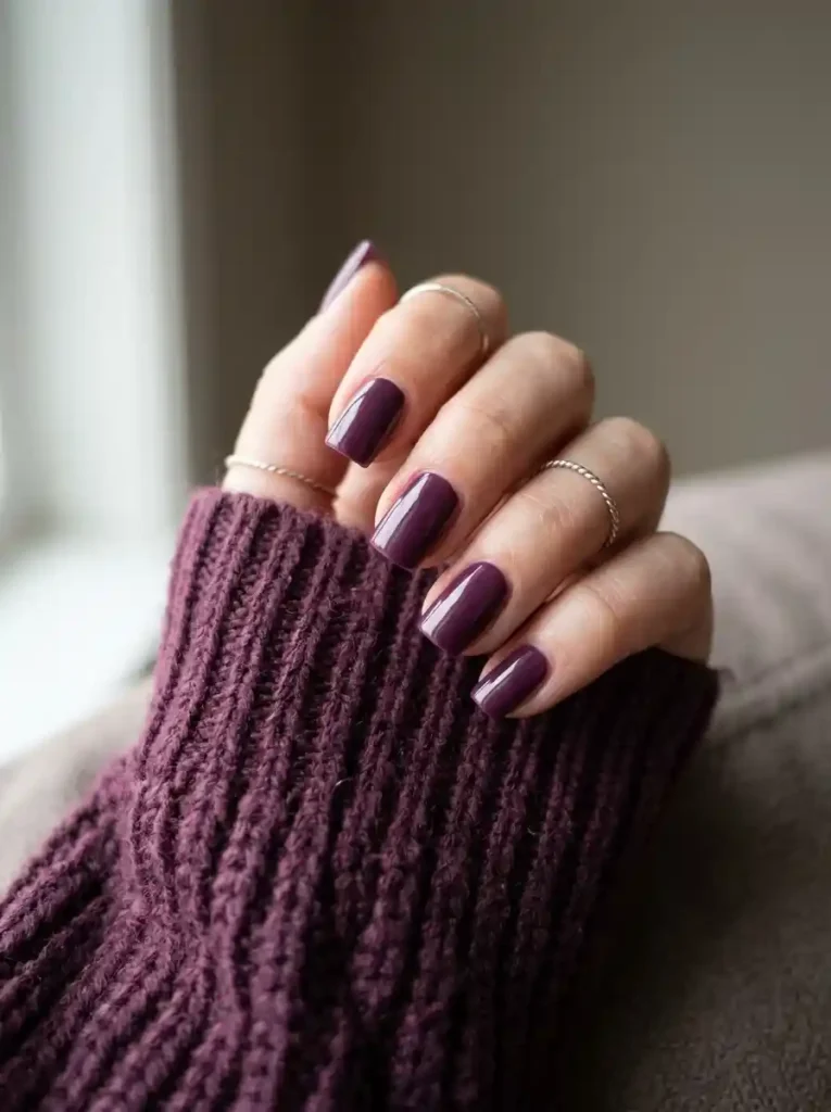 Deep Plum Square Nails