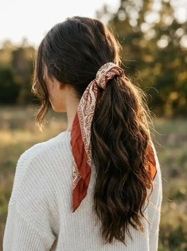 Bandana Wrapped Around a Ponytail