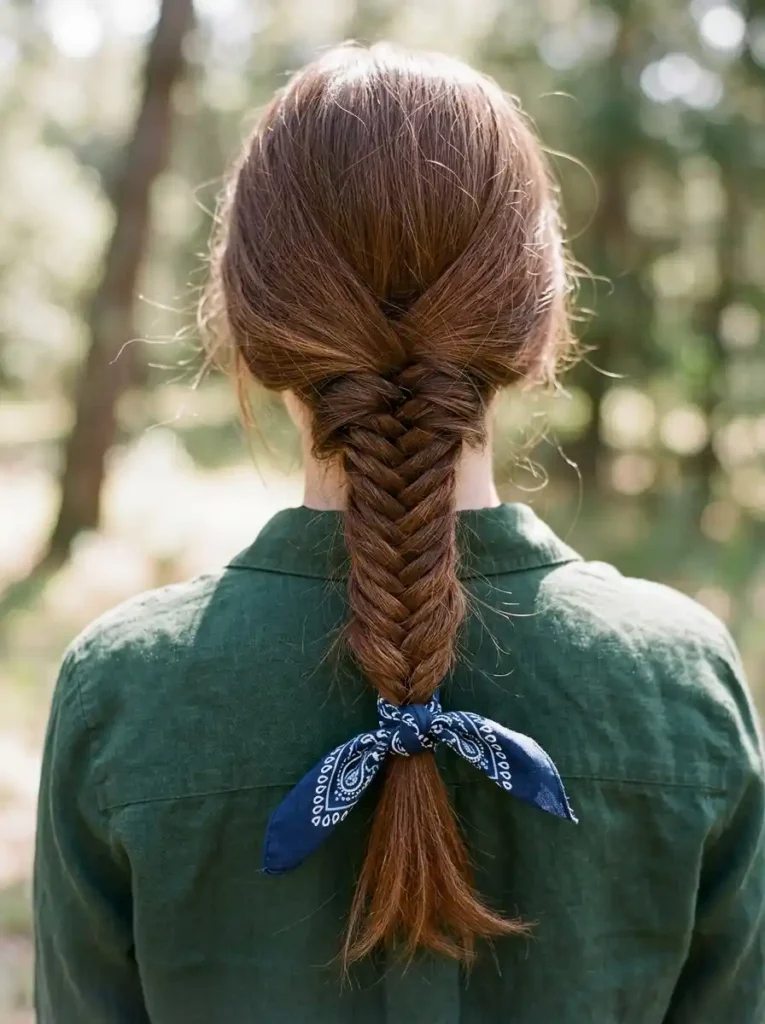 Bandana with a Fishtail Braid