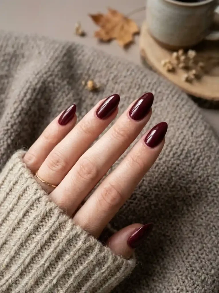Burgundy Fall Nails