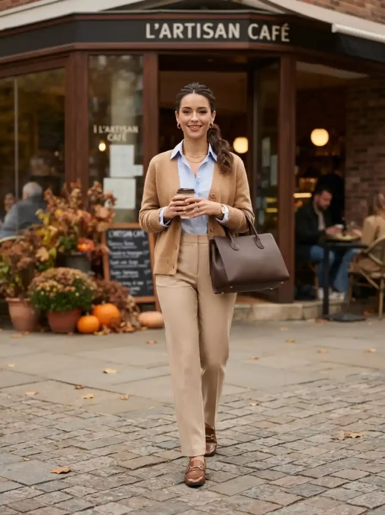 Cardigan & Tailored Trousers