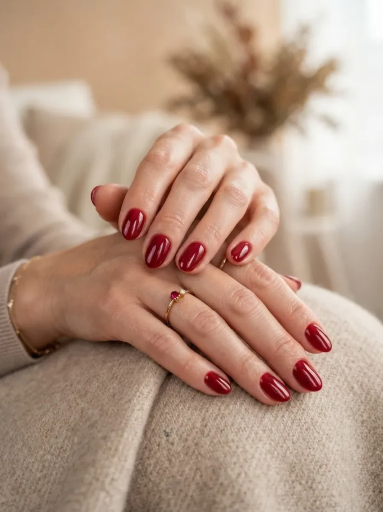 Cranberry Red Nails